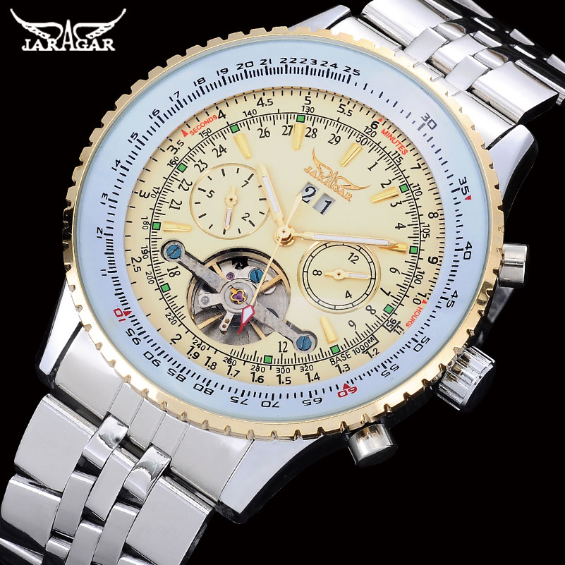 Tourbillon Movement Watch - JARAGAR męskie zegarki luksusowy zegarek Tourbillon
