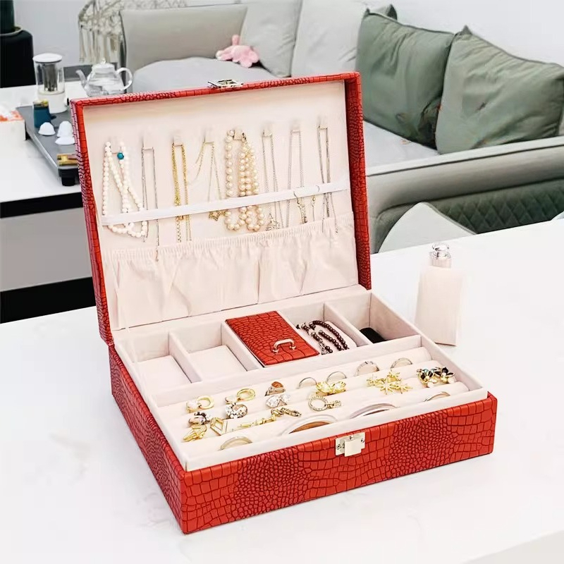 Luxury Watch E Jewellery - Przenośne Pudełko na Biżuterię Skórzane Luksusowe