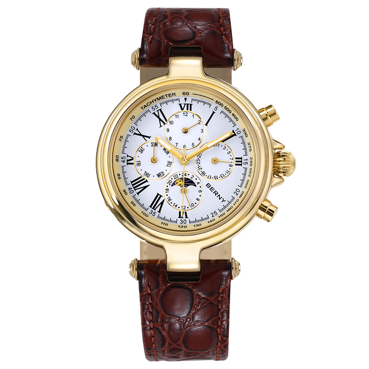 Luxury Watch On Sale - BERNY Retro Automatyczny Zegarek Męski Fazy