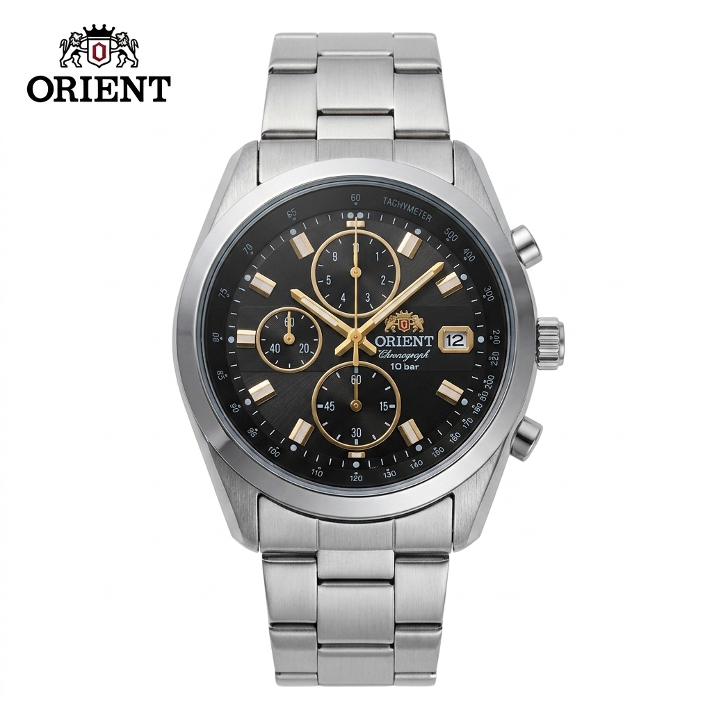 Open Heart Watch - Męski zegarek sportowy Orient z chronografem