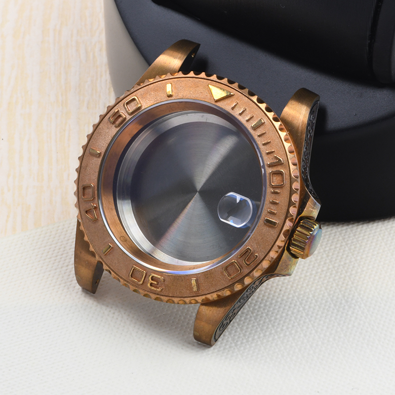 Bronze Case Watch - CUNS8 Brązowa Koperta Zegarka 40mm Szkło