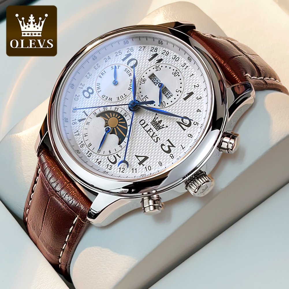 Luxury Watch On Sale - Zegarki męskie OLEVS 6667 z fazami