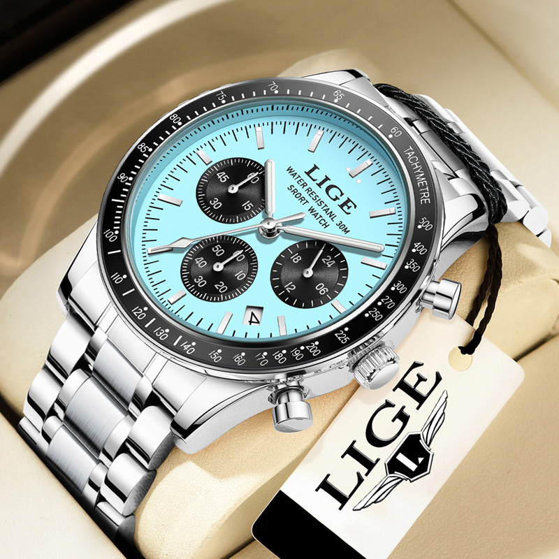 Luxury Watch Collection Box - LIGE Luksusowy Zegarek Męski Nowy Model