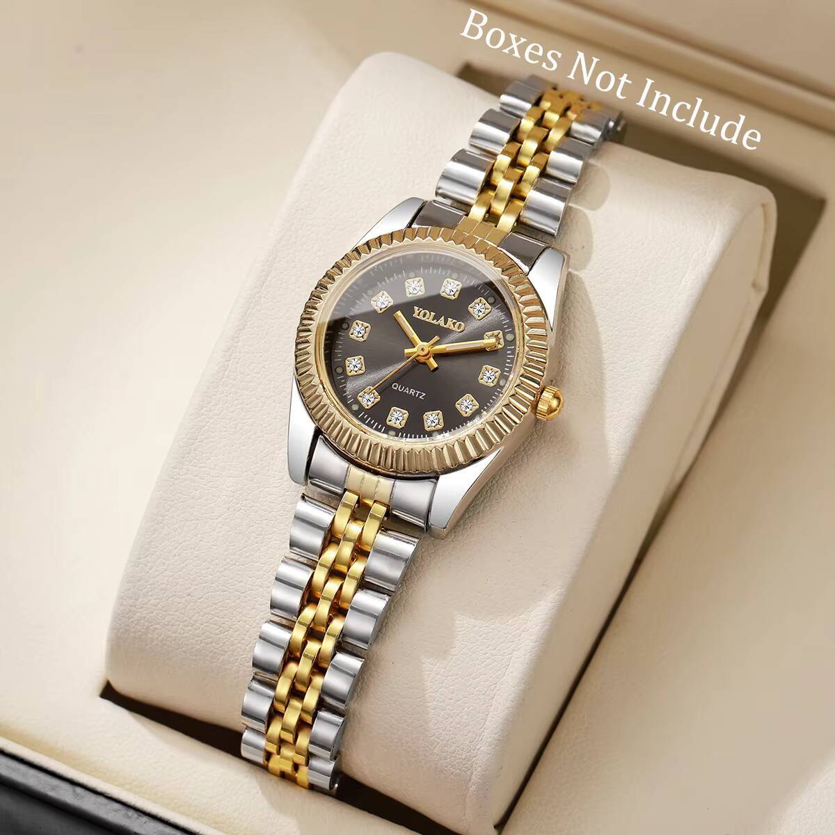 Luxury Watch Case Travel - Damski zegarek kwarcowy z cyrkoniami, luksusowy,