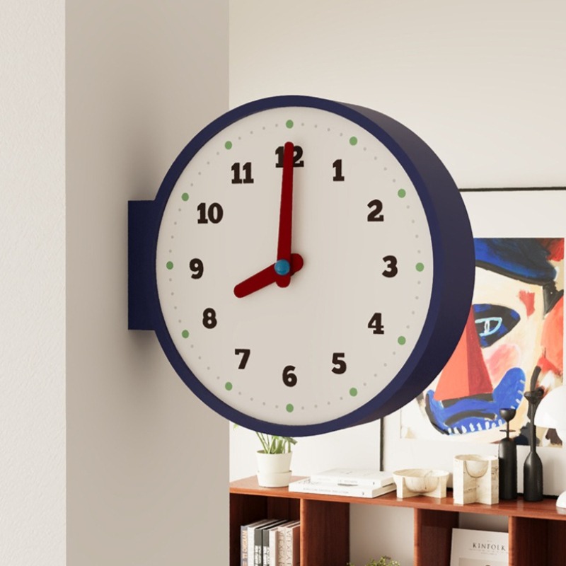 Luxury Watch House - Dwustronny Zegar Ścienny Narożny do Salonu