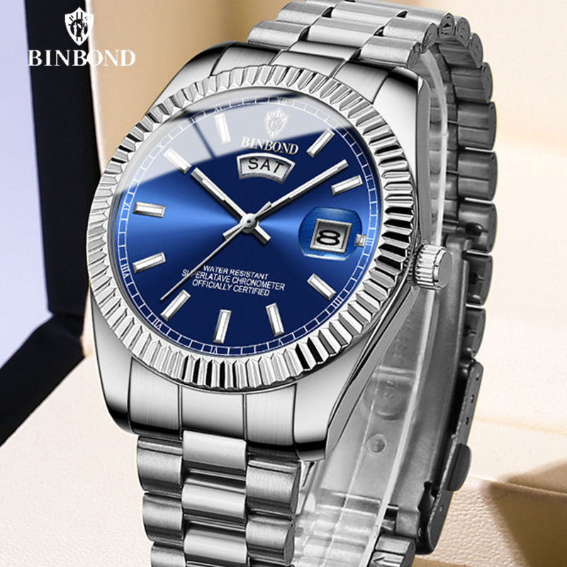 BINBOND B7012 moda męska bizne – Luxury Watch Omega recenzja i cena
