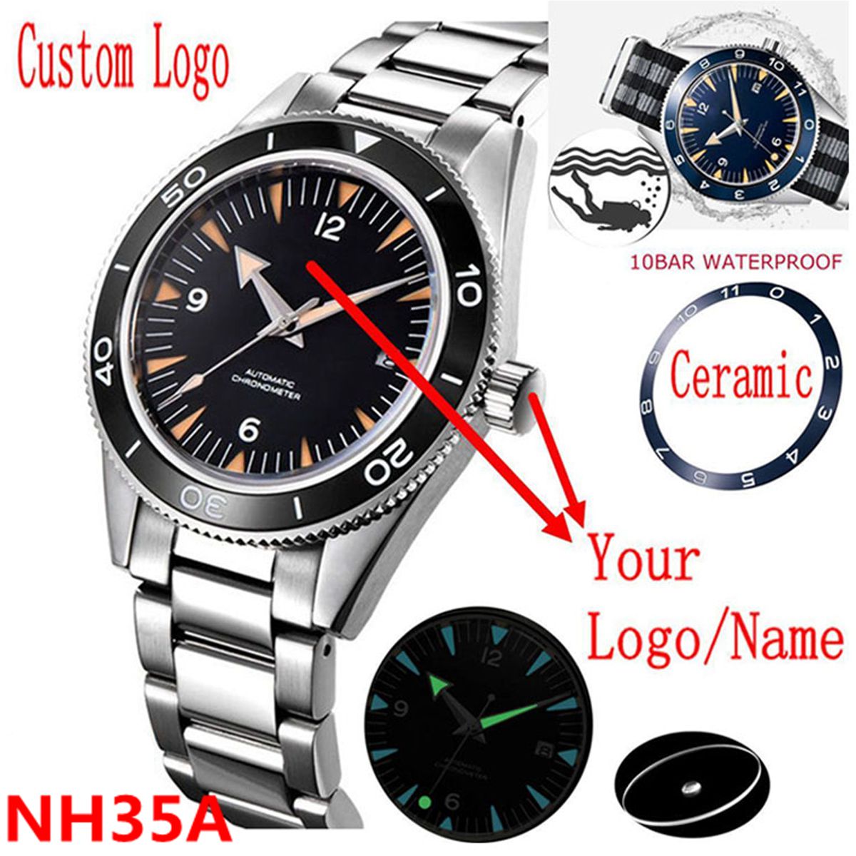 Własne logo NH35 zegarek z mec – Seiko Watch Prospex recenzja i cena