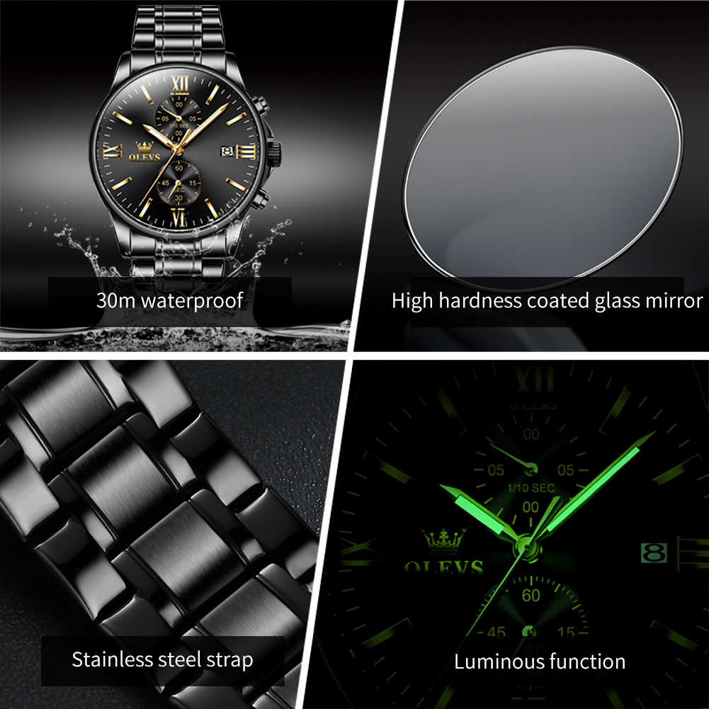 OLEVS 2886 klasyczny czarny ze – Luxury Watch All Black recenzja i cena