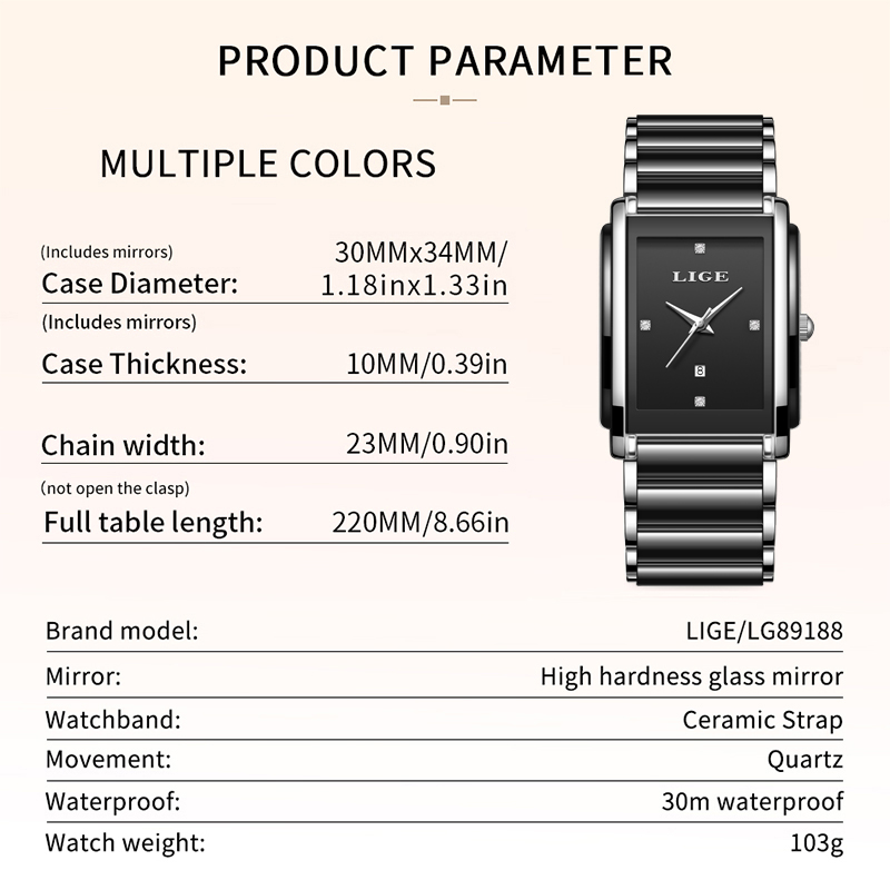 LIGE Nowe Luksusowe Zegarki Da – Luxury Watch Case Travel recenzja i cena