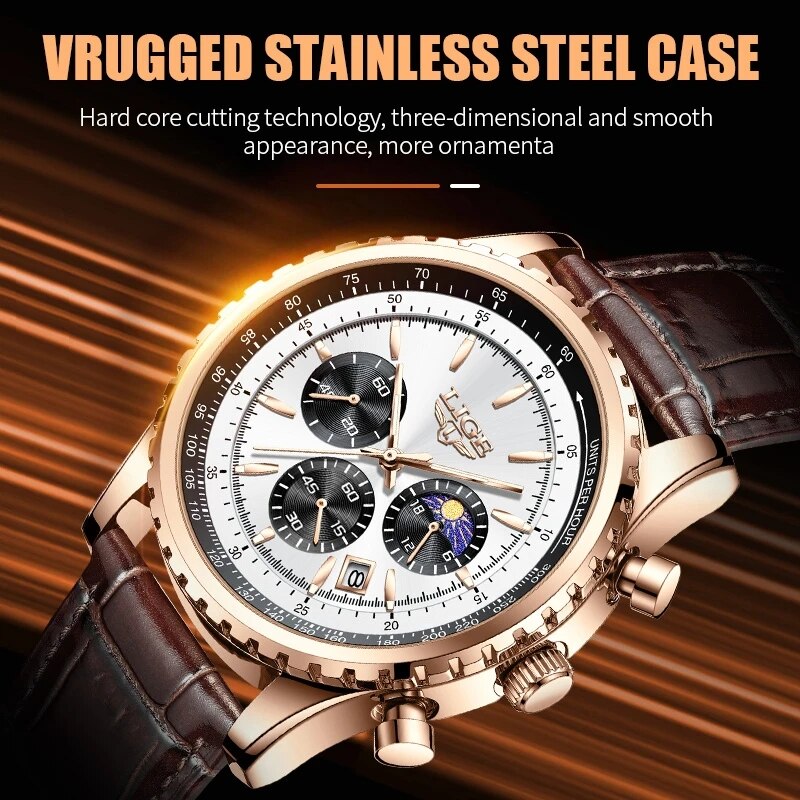 LIGE nowe męskie zegarki Top m – Luxury Watch Collection Box recenzja i cena