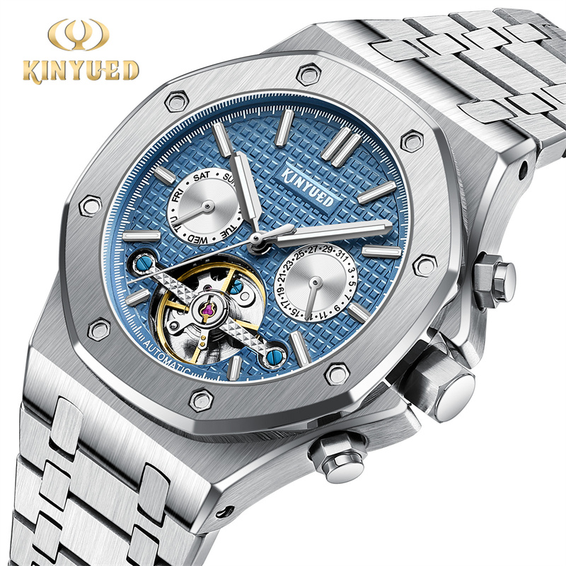 KINYUED marka moda niebieski z – Tourbillon Movement Watch recenzja i cena