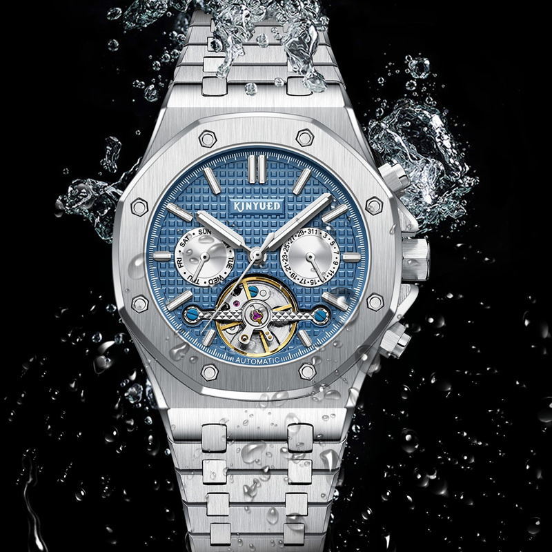 KINYUED marka moda niebieski z – Tourbillon Movement Watch recenzja i cena