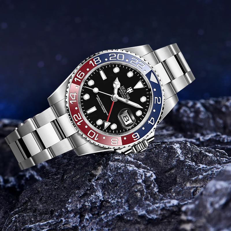 1 szt. Męski srebrno-czarny ze – Luxury Watch Omega recenzja i cena