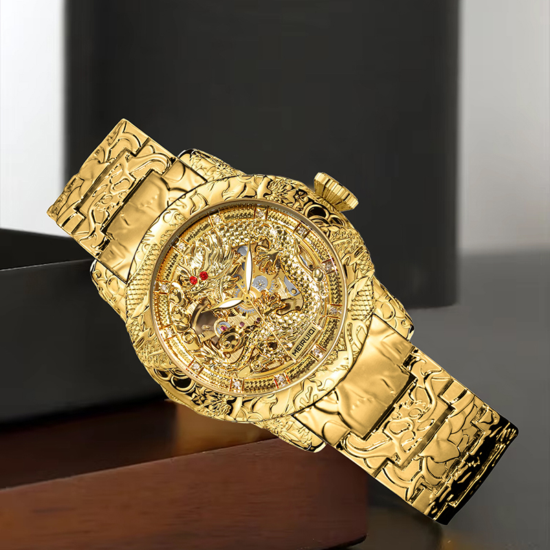 Męski żółty zegarek mechaniczn – Tourbillon Movement Watch recenzja i cena